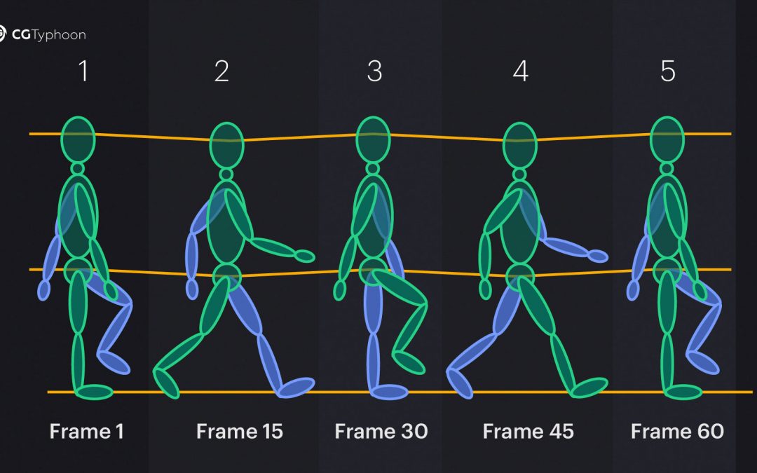 Human walk cycle animation for 30 fps