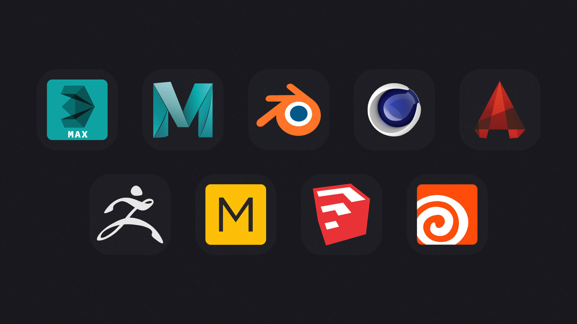 3d modeling software icons