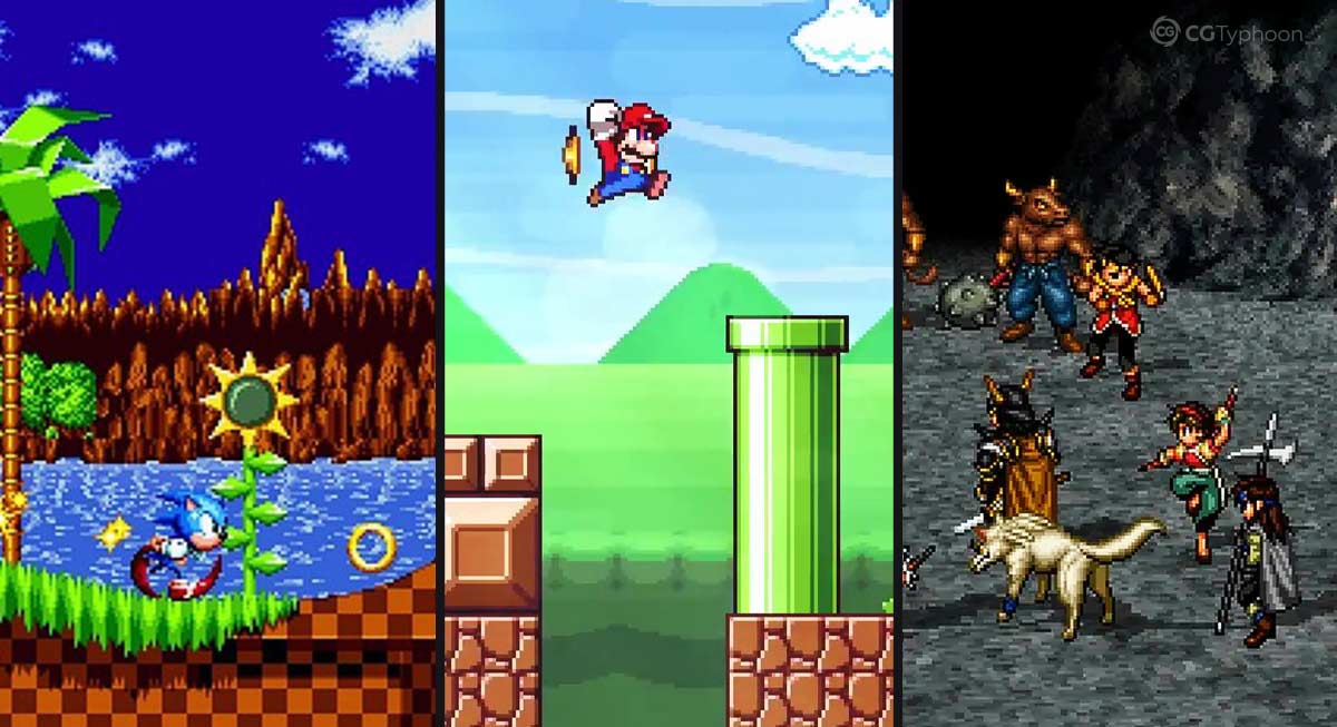 Examples of 2d games platformers such as Mario and Sonic